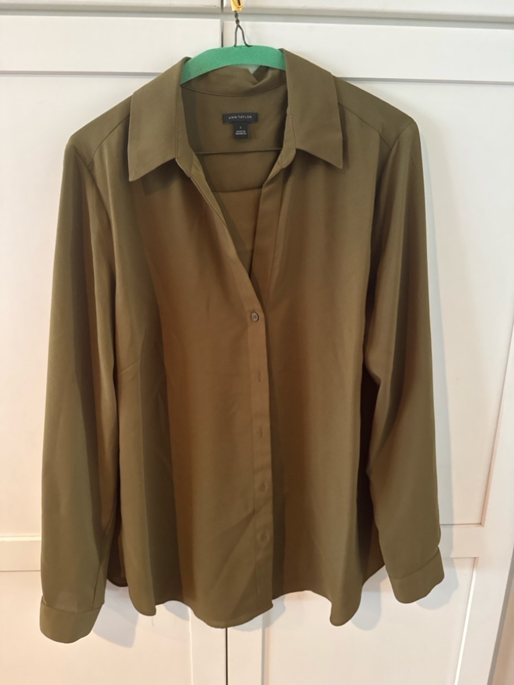 Ann Taylor Brown Collared Blouse